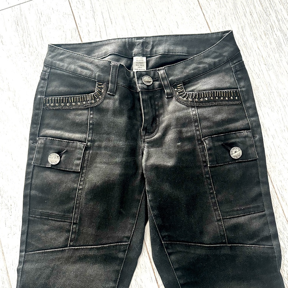 Cache Gray Embellished Jeans Sz 0